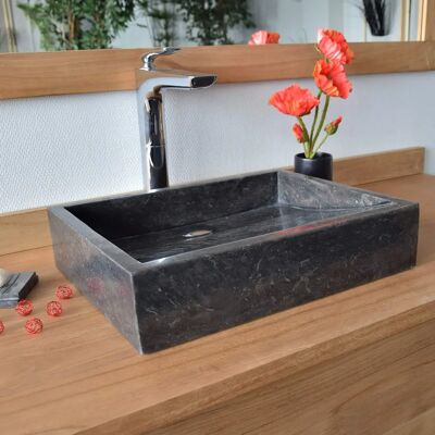 Lavabo independiente de mármol negro Ocean Line - Cuarto de baño Lavabo independiente de mármol negro Ocean Line - Cuarto de baño