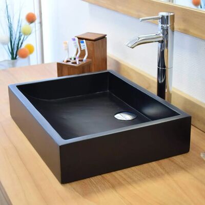 Lavabo de pedestal efecto hormigón negro - Coreal Lavabo de pedestal efecto hormigón negro - Coreal