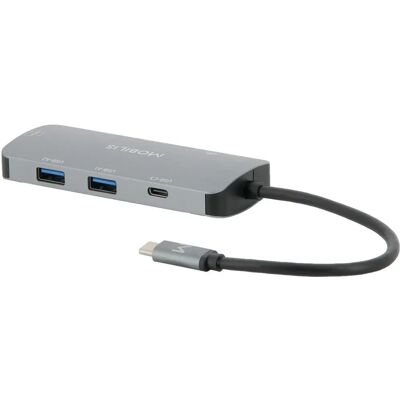 Mobilis 001382 Dock do laptopa - USB-C, 100W, Czarny, Szary Mobilis 001382 Dock do laptopa - USB-C, 100W, Czarny, Szary