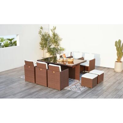 Concept Usine - Monaco - Brown/White - Resin wicker - Outdoor furniture set Concept Usine - Monaco - Brown/White - Resin wicker - Outdoor furniture set