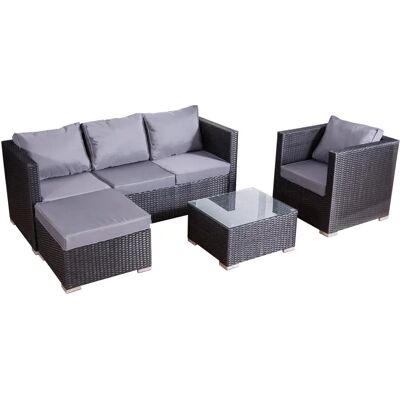 Concept Usine Nevala Juego de Muebles de Jardín - Modular, Resistente a la Intemperie, 6 Plazas Concept Usine Nevala Juego de Muebles de Jardín - Modular, Resistente a la Intemperie, 6 Plazas