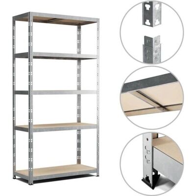 Eurospen - Étagère métallique robuste 180x90x40cm - Gris - Rangement - Publicité Eurospen - Étagère métallique robuste 180x90x40cm - Gris - Rangement - Publicité