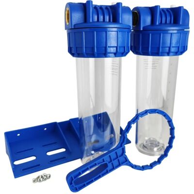 TOODO Filtro de Agua Doble 9 3/4" - Sistema de Filtración Doméstica TOODO Filtro de Agua Doble 9 3/4" - Sistema de Filtración Doméstica