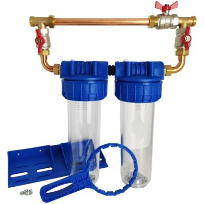 Toodo - Boîtier de filtre à double eau en laiton - 9"3/4 - Publicité Toodo - Boîtier de filtre à double eau en laiton - 9"3/4 - Publicité