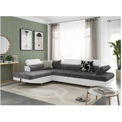 Loungitude - Rio Convertible - Left arm - Blanc/Gris - Sofa bed - Publicité Loungitude - Rio Convertible - Left arm - Blanc/Gris - Sofa bed - Publicité