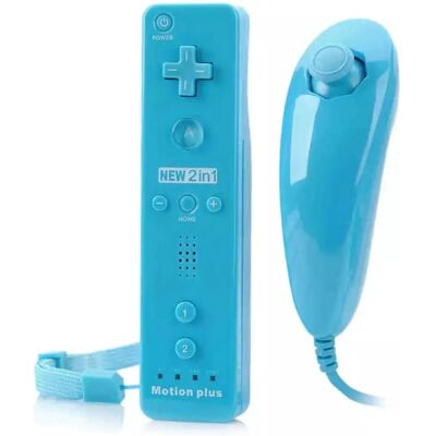 Infoboutik - Wiimote Plus Nunchuk - Bleu - Controller - Publicité Infoboutik - Wiimote Plus Nunchuk - Bleu - Controller - Publicité
