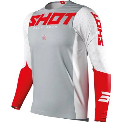 Maglia motocross Shot Aérolite Airflow grigio rosso - Unisex - MX Jersey Maglia motocross Shot Aérolite Airflow grigio rosso - Unisex - MX Jersey