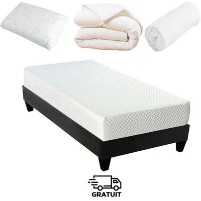 Pack Matelas Mémoire de Forme Bellecour 90x200cm - Publicité Pack Matelas Mémoire de Forme Bellecour 90x200cm - Publicité