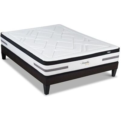 Ensemble matelas et sommier Versailles 160x200 gris - Publicité Ensemble matelas et sommier Versailles 160x200 gris - Publicité