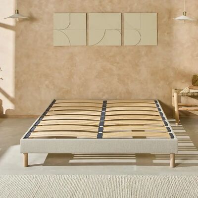 Sommier Beige en Bois Nuit de Coton - 180x200 cm - Publicité Sommier Beige en Bois Nuit de Coton - 180x200 cm - Publicité