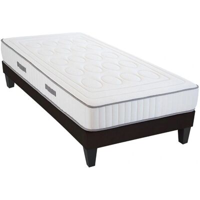 Ensemble Matelas Mémoire de Forme et Sommier Cristal Olympe - Blanc - 90x200cm - Publicité Ensemble Matelas Mémoire de Forme et Sommier Cristal Olympe - Blanc - 90x200cm - Publicité