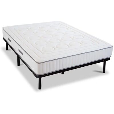 Olympe Cristal 140x190cm Matelas & Sommier - Mémoire de forme, Blanc - Publicité Olympe Cristal 140x190cm Matelas & Sommier - Mémoire de forme, Blanc - Publicité