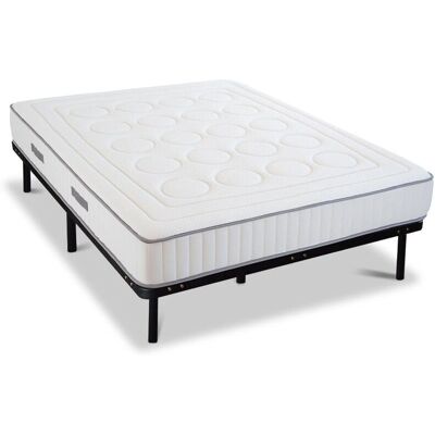 Olympe Cristal 140x200cm Matelas à mémoire + Sommier métal - Publicité Olympe Cristal 140x200cm Matelas à mémoire + Sommier métal - Publicité