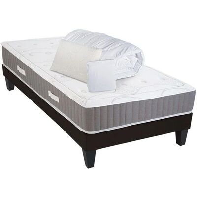 Ensemble Matelas Mémoire de Forme Olympe Literie - 90x190 - Blanc - Publicité Ensemble Matelas Mémoire de Forme Olympe Literie - 90x190 - Blanc - Publicité