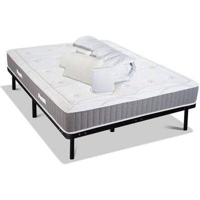 Olympe - Ensemble Matelas Mousse à Mémoire 140x190 cm - Blanc - Publicité Olympe - Ensemble Matelas Mousse à Mémoire 140x190 cm - Blanc - Publicité