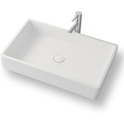 Ambra Modelo Malo Lavabo rectangular doble en Solid Surface - Accesorio de baño Ambra Modelo Malo Lavabo rectangular doble en Solid Surface - Accesorio de baño
