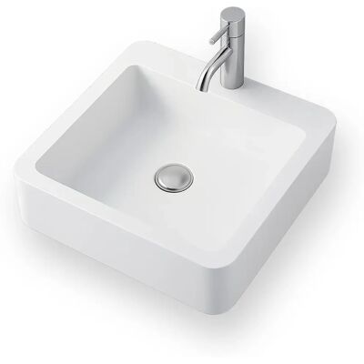 Ambra Tanaé Lavabo Cuadrado en Solid Surface - Decoración de Baño Ambra Tanaé Lavabo Cuadrado en Solid Surface - Decoración de Baño