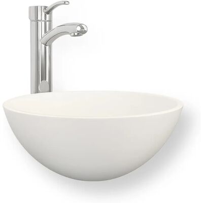 Ambra Boléa - Lavabo redondo de 30 cm en Solid Surface - Diseño contemporáneo Ambra Boléa - Lavabo redondo de 30 cm en Solid Surface - Diseño contemporáneo