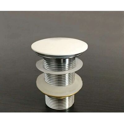 Desagüe Ambra Superficie Sólida - Tapa Blanca Redonda - Accesorio para Fregadero Desagüe Ambra Superficie Sólida - Tapa Blanca Redonda - Accesorio para Fregadero