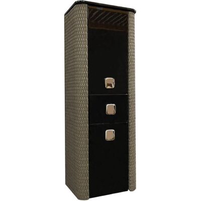 Columna de almacenamiento para baño Byca Madison gris y negro - Puertas reversibles Columna de almacenamiento para baño Byca Madison gris y negro - Puertas reversibles