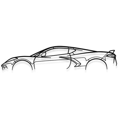 Décoration Murale Corvette C8 - Silhouette en Métal Shape Paris - Publicité Décoration Murale Corvette C8 - Silhouette en Métal Shape Paris - Publicité
