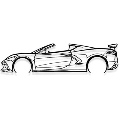 Art mural Shape Paris Corvette C8 - Décoration métallique automobile - Publicité Art mural Shape Paris Corvette C8 - Décoration métallique automobile - Publicité