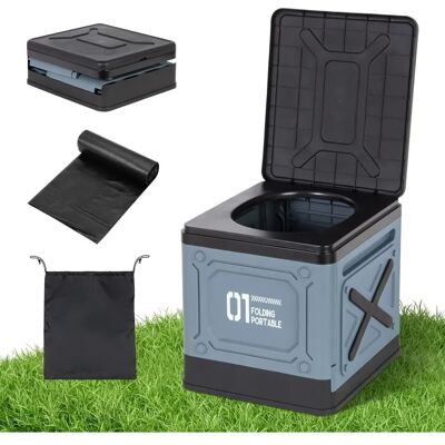 Leogreen Toilette Portable de Camping - Bleu, Multifonction - Publicité Leogreen Toilette Portable de Camping - Bleu, Multifonction - Publicité