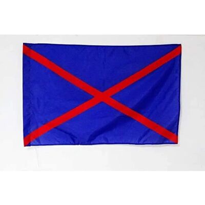 Drapeau de Karting Bleu Az Flag - 90x60cm avec Deux Diagonales Rouges - Drapeau De Commiss Drapeau de Karting Bleu Az Flag - 90x60cm avec Deux Diagonales Rouges - Drapeau De Commiss