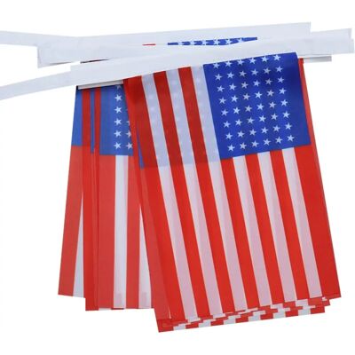 Az - US Flags 48 Stars - 20 drapeaux - 21x15 cm - Guirlande de drapeaux - Publicité Az - US Flags 48 Stars - 20 drapeaux - 21x15 cm - Guirlande de drapeaux - Publicité
