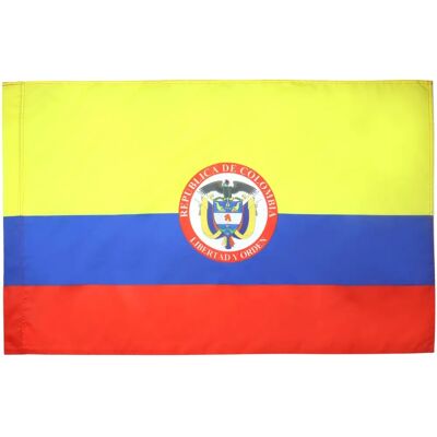 AZ FLAG Colombia Flagge mit Wappen 90x60cm - Montageschiene AZ FLAG Colombia Flagge mit Wappen 90x60cm - Montageschiene