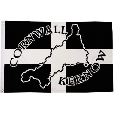 Az Flag - Cornwall Kernow - 150x90cm - Carte - Drapeau - Publicité Az Flag - Cornwall Kernow - 150x90cm - Carte - Drapeau - Publicité