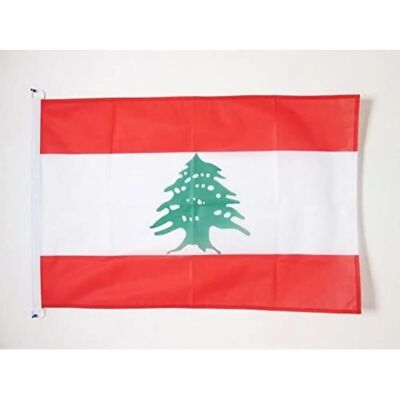 Az Flag Libanon Vlag 90x60cm - Buitenlandse Libanese Vlag met Ringen Az Flag Libanon Vlag 90x60cm - Buitenlandse Libanese Vlag met Ringen