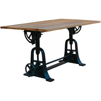 Mathi Design L150 Table en Bois Industriel Ajustable - Table - Publicité Mathi Design L150 Table en Bois Industriel Ajustable - Table - Publicité