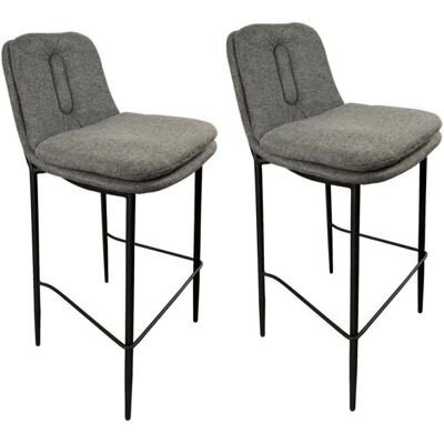Mathi Design MGM - 2 Tabourets de Bar en Tissu Gris - Tabouret de Bar - Publicité Mathi Design MGM - 2 Tabourets de Bar en Tissu Gris - Tabouret de Bar - Publicité