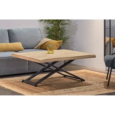 Mathi Design Tavolino en bois et acier, noir L120 - Table basse - Publicité Mathi Design Tavolino en bois et acier, noir L120 - Table basse - Publicité