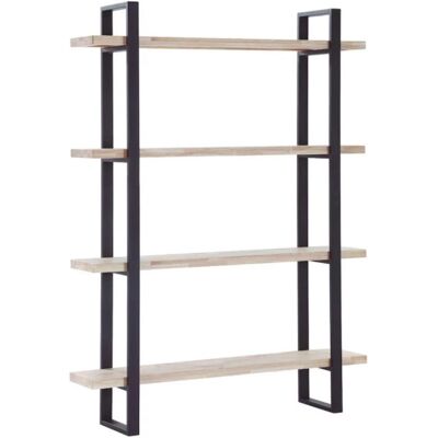 Étagère en chêne et acier noir - 120x35x180cm - Publicité Étagère en chêne et acier noir - 120x35x180cm - Publicité