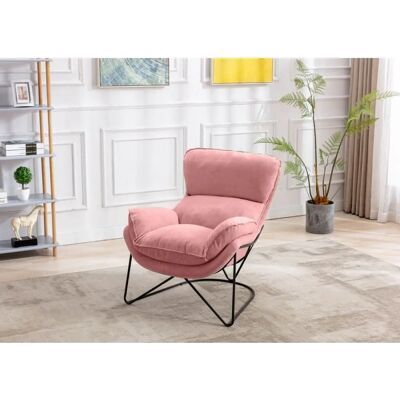 Mathi Design Fauteuil Velours Rose - Armchair - Publicité Mathi Design Fauteuil Velours Rose - Armchair - Publicité