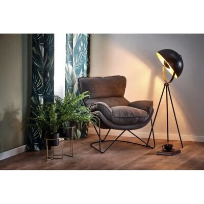 Mathi Design Fauteuil en Velours Gris - Fauteuil - Publicité Mathi Design Fauteuil en Velours Gris - Fauteuil - Publicité