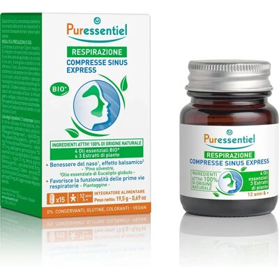 Puressentiel Respiratoire Sinus Express 15 Comprimés - Soutien Respiratoire - Publicité Puressentiel Respiratoire Sinus Express 15 Comprimés - Soutien Respiratoire - Publicité