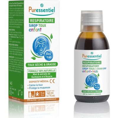 Sirop Toux Enfant Puressentiel Respiratoire - Calme la toux sèche et grasse - Fraise naturelle - Publicité Sirop Toux Enfant Puressentiel Respiratoire - Calme la toux sèche et grasse - Fraise naturelle - Publicité
