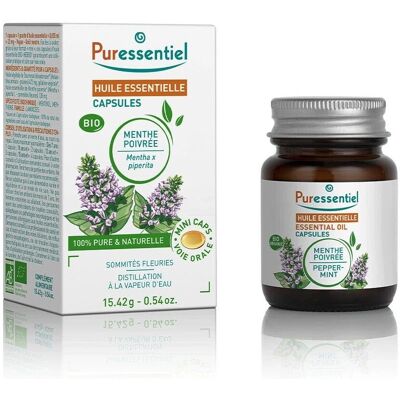 Capsules d'Huile Essentielle de Menthe Bio - Complément Alimentaire Capsules d'Huile Essentielle de Menthe Bio - Complément Alimentaire