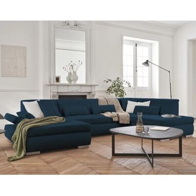 Canapé d'angle Vermont de Lisa Design - 7 Places, Bleu, Style Scandinave Moderne - Publicité Canapé d'angle Vermont de Lisa Design - 7 Places, Bleu, Style Scandinave Moderne - Publicité