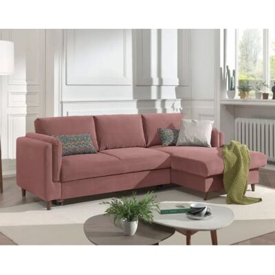Lisa Design Brooke - Ecksofa mit Stauraum - 4 Sitze - Samtgrün Lisa Design Brooke - Ecksofa mit Stauraum - 4 Sitze - Samtgrün