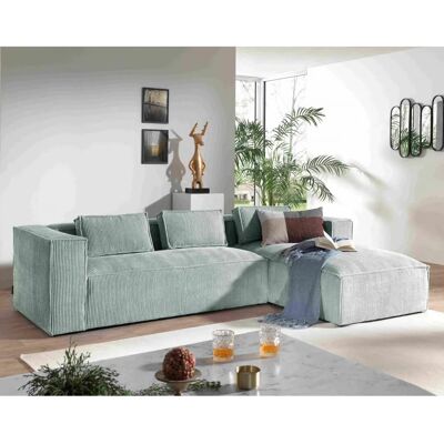Lisa Design Stella - Canapé d'angle - Velours - 4 places - Gris - Publicité Lisa Design Stella - Canapé d'angle - Velours - 4 places - Gris - Publicité