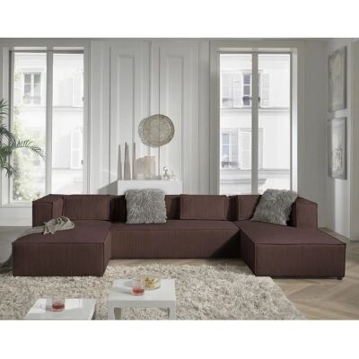 Lisa Design Stella - Canapé en velours en U - 7 places - Publicité Lisa Design Stella - Canapé en velours en U - 7 places - Publicité