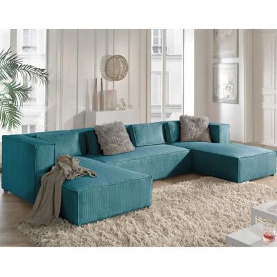 Lisa Design Stella - Canapé en velours 7 places en U - Style contemporain - Publicité Lisa Design Stella - Canapé en velours 7 places en U - Style contemporain - Publicité