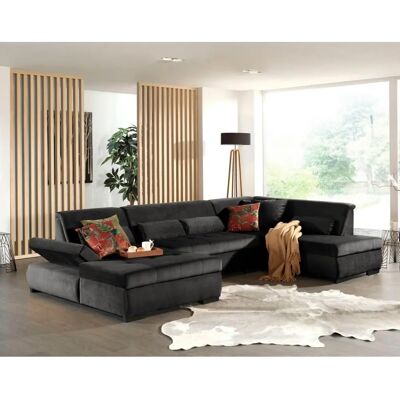 Lisa Design Vermont - Canapé d'angle Velours 7 Places - Moderne U - Publicité Lisa Design Vermont - Canapé d'angle Velours 7 Places - Moderne U - Publicité