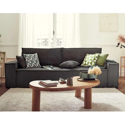 Bestmobilier Dellia - 3-Sitzer Graues Sofa - Umwandelbar, Stauraum Bestmobilier Dellia - 3-Sitzer Graues Sofa - Umwandelbar, Stauraum