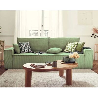 Bestmobilier Dellia - 3-Sitzer Samtsofa - Grün Bestmobilier Dellia - 3-Sitzer Samtsofa - Grün