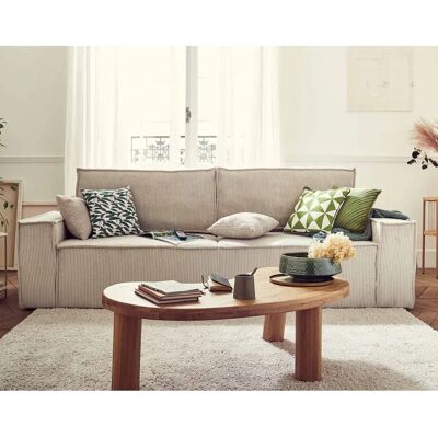 Bestmobilier Dellia Beige - 3-Sitzer Schlafsofa mit Stauraum Bestmobilier Dellia Beige - 3-Sitzer Schlafsofa mit Stauraum